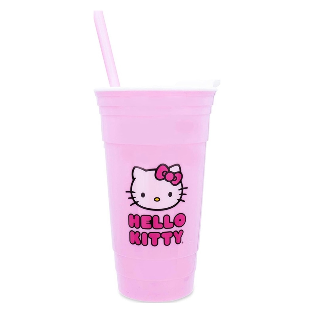 SANRIO HELLO KITTY  Pink Plastic Travel Tumbler